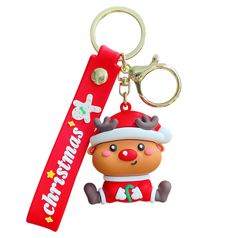 Wholesale Christmas Santa Claus Elk Figure Keychain